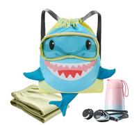 Generisch Children's Swimming Bag - Shark Design Waterproof Backpack with Shoe Compartments, Sports Bag with Dry Wet Compartment for Travel Gym Sports Fitness from 3 Years Girls and More