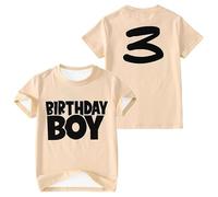 Generisch Children's T-Shirt Crew Neck Short Sleeve with Letter Print Casual Leisure Design for Everyday Use and Play Cotton Top in Plain Basic Top Children's Fashion Graphic Tee