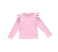 Generisch Children's T-Shirt Heart Embroidery Long Sleeve Cotton Base Shirt Casual Leisure Top for Everyday and School Basic Top with Embroidery Patterns Soft Fit for Girls