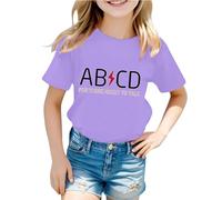 Generisch Children's T-Shirt with Funny Rock Music Word Game - Short Sleeve Shirt with AB/CD Print for Boys and Girls | Funny Top for Little Music Fans