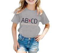 Generisch Children's T-Shirt with Funny Rock Music Word Game - Short Sleeve Shirt with AB/CD Print for Boys and Girls | Funny Top for Little Music Fans