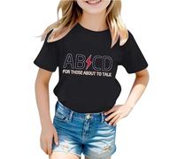 Generisch Children's T-Shirt with Funny Rock Music Word Game - Short Sleeve Shirt with AB/CD Print for Boys and Girls | Funny Top for Little Music Fans