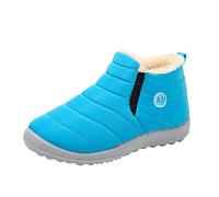 Generisch Children's Winter Boots 31 Flat Splash Fleece Warm Short Tube Snow Boots Snow Shoes Children 33, blue, 1.5 UK