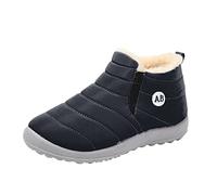Generisch Children's Winter Boots 31 Flat Splash Fleece Warm Short Tube Snow Boots Snow Shoes Children 33, black, 1.5 UK
