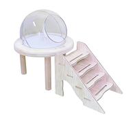 Generisch Chinchilla Bathhouse, Small Animal Toilet for Rodents, Transparent Chinchilla Bath with Ladder, for Care, Digging for Gerbil Hedgehog Cage Habitat Decoration