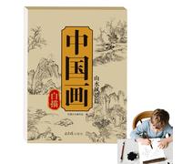 Generisch Chinese Painting White Drawing Copy Album Workbook for Tracking Writing Practice Portable Beginner Sketch Book Chinese Character Writing Practice Book for Home, Studio