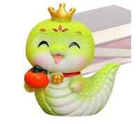 Generisch Chinese Snake Figurine, 2025 Snake Figurine, Happy Chinese Snake Statue | Robustly Built Decorative Figures, Green Animal Statue for Tabletop Bookshelf
