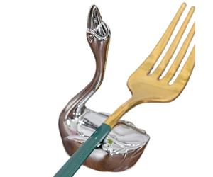 Generisch Chopstick Holder, Utensil Holder, Space Saving Swan Design Kitchen Tool Stand, Compact Cooking Organiser for Sink, Dorm Room, Rv, Picnic, Meal Prep, Baking, Grey