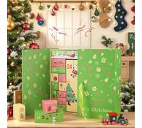 Generisch Christmas Advent Box - 24 Days 2025 Foldable Christmas Box Empty for Adults, Home Decoration Party Favours for Stationary Jewellery Handwritten