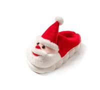 Generisch Christmas Closed Toe Flat Bottom Warm Slippers for Cosy Winter Evenings with Festive Design, red, 8.5 UK