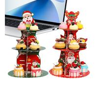 Generisch Christmas Cupcake Stand, Pack of 2 3-Tier Seasonal Cupcake Stands, Pastry Serving Tower, for Party, Wedding, Holiday, Festival, Dessert, Pastry, , Sweet, Treats