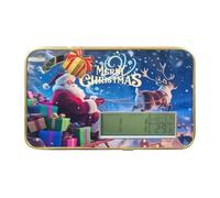 Generisch Christmas Desk Clock - Santa Reindeer Desk Digital Clock with Date Temperature Decoration for Holidays Office Living Room Kitchen Bedroom Gym Home