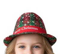 Generisch Christmas Fedora Hat, Foldable Classic Festive Headpiece, Soft Fedora Hat for Christmas, for Friends, Family, Men, Teenagers, Party, Winner, Holiday, Indoor