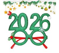 Generisch Christmas Glasses - 2026 Glasses Props | Holiday Party Glasses, For Hosts Night Celebration Office Dinner Christmas Songs Singing Family Meeting Themes Event Festival Moving New Year
