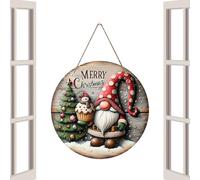 Generisch Christmas Gnome Door Hanger, Merry Christmas Door Sign Hanger, Tree Merry Christmas Welcome Door Sign, Festival Door Sign Ornament for Gates