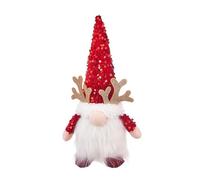 Generisch Christmas Gnome, Santa Gnome - Antlers Christmas Doll - Illuminated Christmas Gnome Santa Figure Faceless Doll for Table Party Decoration