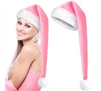 Generisch Christmas Hat 75 cm - Soft Velvet Santa Hat Adult - Head Accessory Costume Accessory Celebration New Year's Eve Carnival Stage Festival Winter Festival Masquerade