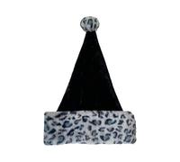 Generisch Christmas Hat - Double Layer for the Christmas Season, Plush Santa Hat with Leopard Print, for Family, Friends, Mother, Girlfriend, Husband, Cosplay, Party, Gathering, Parade
