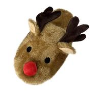 Generisch Christmas Home Floor Non-Slip Cartoon Cotton Velvet Imitation Lamb Parents Slippers Women's Warm Flannel Slippers with Plush Lining, Bw2, 6 UK