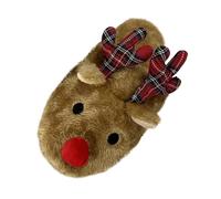 Generisch Christmas Home Floor Non-Slip Cartoon Cotton Velvet Imitation Lamb Parents Slippers Women's Warm Flannel Slippers with Plush Lining, Bw1, 6 UK