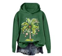 Generisch Christmas hooded sweatshirt for women with festive design as a comfortable leisure jumper for social winter days, Green, S