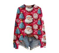 Generisch Christmas Jumper Women's 3D Print Sweatshirt Long Sleeve Shirt Graphic Tops Casual Blouse Shirt Woman Jumper Christmas Costume Christmas Jumper Tunics Christmas Jumper Retro T-Shirts, Win1
