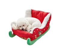 Generisch Christmas Lounger - Plush Sleigh Cushion, Winter Cat Bed | Fleece Comfort Calm Structure Unit, Indoor Outdoor Living Room Bedroom Balcony Holidays Animal Feel-Good Area with W