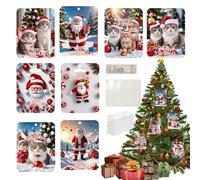 Generisch Christmas Money Cards, Christmas Money Holder - 8 x Christmas Tree Money Clips with Blessing, Funny Tree Pendant, Handmade Money Clip, Holiday Home Room Decoration for Family