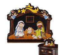 Generisch Christmas Nativity Scene Jesus Nativity Scene, Wooden Nativity Scene Figures Set, Decoration for Party, Classroom, Home, Student Room, Office, School, Home