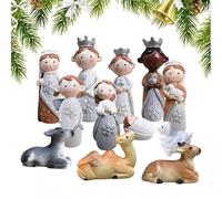 Generisch Christmas Nativity Set for Christmas Decoration, Holy Family Nativity Scene Miniatures Statue, Nativity Figures Set, for the Table Top, Desk, Desktop and Books