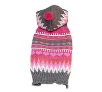 Generisch Christmas Outfit for Dogs, Knitted Jumper with Hat Bobble Snowflake Design Dog Clothes (Watermelon Red, M)