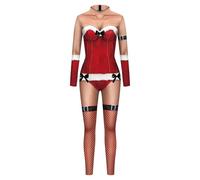 Generisch Christmas Outfit, Women's 3D Digital Print Jumpsuit, Long Sleeve Bodysuit, Christmas Jumpsuit, Stage Costume, Cosplay, One-Piece Santa Claus Full Body Suit, Body Leggings, red, M