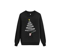 Generisch Christmas Outfits Family Look Parent-Child Christmas T-Shirts Thick Crew Neck Ultra Soft Deer Head Bow Print Long Sleeve Shirts Blouse for Children's Jumper, black, S