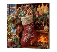 Generisch Christmas Penguin Craft Set, 3D Bead Picture, DIY Artwork for Adults, Festive Wall Decoration with Snowman Motif, Handmade Creative Package 20 x 20 cm (B, One Size)