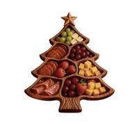 Generisch Christmas Plate, Divided Wooden in Rustic Style, Christmas Tree Serving Plate, Cheese Board, for Parties, Snacks, Desserts, Kitchen, Living Room, Bedroom, Office, Restaurant, Holidays