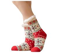 Generisch Christmas Socks Women's Floor Socks Snow Socks Velvet Sleeping Socks Carpet Socks in Autumn and Winter, black, One Size