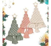 Generisch Christmas Tree Decoration - Macrame Woven Christmas Tree Decoration - Craft Set for Living Room Children's Room Bedroom Beginners Women Men