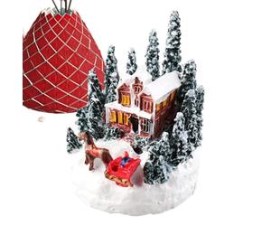 Generisch Christmas Village Houses - Illuminated Christmas Village Set | Cute Cartoon Christmas Tree Decoration Landscape Collection for Holiday Decoration Family Fireplace Shelf Bookshelf
