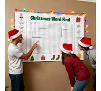 Generisch Christmas Word Search Poster, Family Word Search Game, Interesting Interactive Experience for Christmas Holidays (White, 60x90cm)