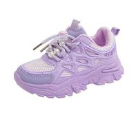 Generisch Chunky Platform Sneakers for Kids Girls Breathable Soft Sole Running Shoes Training Gym Non-Slip Outdoor Sports Sneakers, Z1 Purple, 4 UK