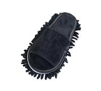 Generisch Cleaning Slippers with Cleaning Removable Slippers Microfibre Sole Floor Cleaning Felt Slippers Dust Cloth Slippers Mop Shoes Cleaning Shoes Mules, black, 4.5 UK