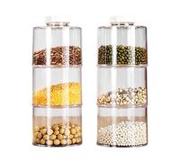 Generisch Clear Box | Pack of 6 Portable Stackable Storage Set for Kitchen Cabinet Indoor Outdoor Cooking Camping BBQ on the Go
