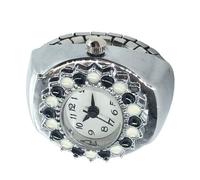 Generisch Clock Ring, Watch Ring, High Accuracy Observation Ring, Crystal Vintage Jewellery with Precise Clock Function for Family Friends Colleagues Christmas Mother Day, black, see description, See