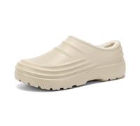 Generisch Clogs Men's Lined Garden Shoes Warm Non-Slip Waterproof Slippers Work Shoes Mules Leisure Rubber Shoes for Kitchen Chef Restaurant Hospital, White, 5 UK