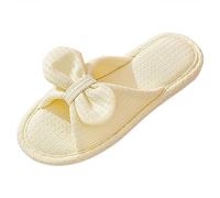 Generisch Closed Slippers Women's Four Seasons Cute Slippers for Non-Slip, Fpir Season Fabric, Cotton, Colourful, yellow, 5 UK