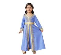Generisch Clothing Girls' Evening Dress Elegant Fancy Dress Long Sleeves Wedding Summer Dress Light Flower Girl Children's Dirndl Clothes Party Costume Princess Dress For Every Day, Light blue, 7