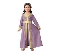Generisch Clothing Girls' Evening Dress Elegant Fancy Dress Long Sleeves Wedding Summer Dress Light Flower Girl Children's Dirndl Clothes Party Costume Princess Dress For Every Day, Light purple, 4