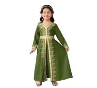Generisch Clothing Girls' Evening Dress Elegant Fancy Dress Long Sleeves Wedding Summer Dress Light Flower Girl Children's Dirndl Clothes Party Costume Princess Dress For Every Day, Green, 7 Years