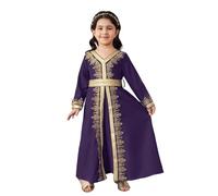 Generisch Clothing Girls' Evening Dress Elegant Fancy Dress Long Sleeves Wedding Summer Dress Light Flower Girl Children's Dirndl Clothes Party Costume Princess Dress For Every Day, Dark purple, 6