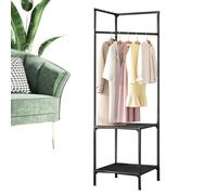 Generisch Clothing Rack Stand Set - Floor Standing Clothing Rack Stand | Household Clothing, Standing Clothing, Floor Standing, Floor Corner Bar with Shoe Storage Corner Rod for Small Areas Corner Rod